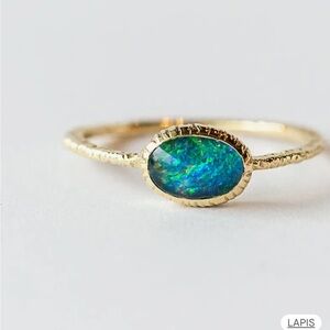 Danielle Welmond Small Oval Opal Ring 14K Gold Size 7.5